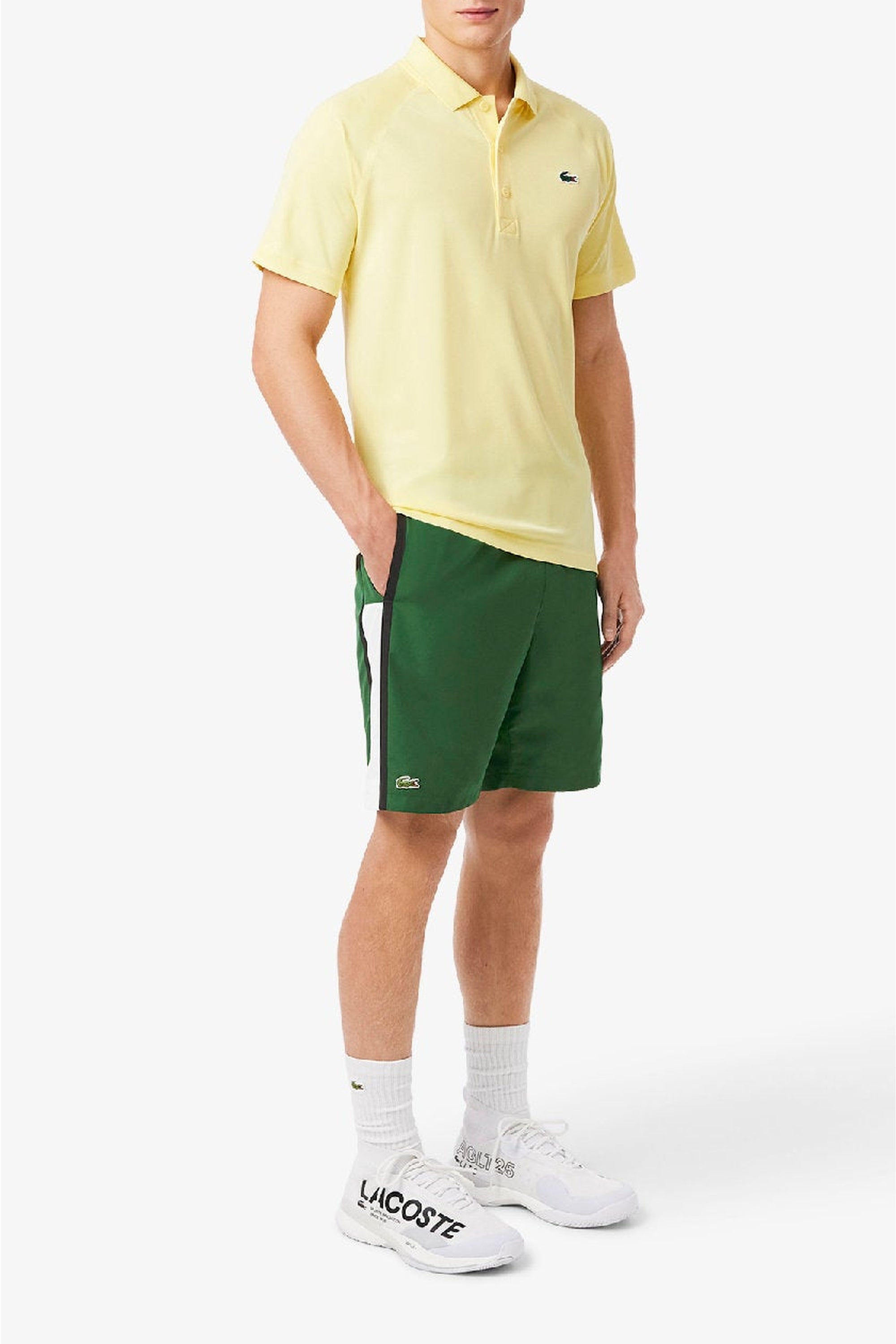 Short Tennis à empiècement - Vert & Blanc Noir