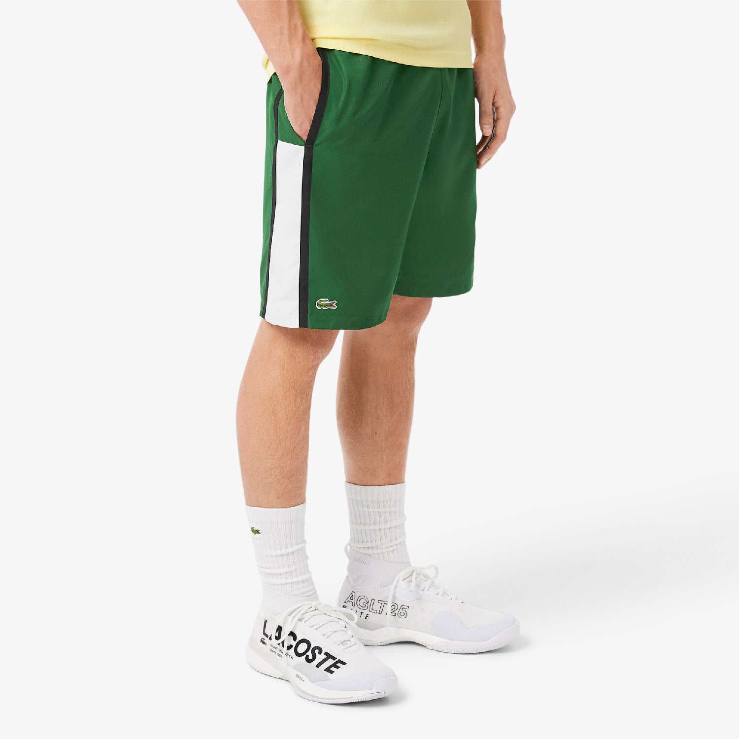 Short Tennis à empiècement - Vert & Blanc Noir
