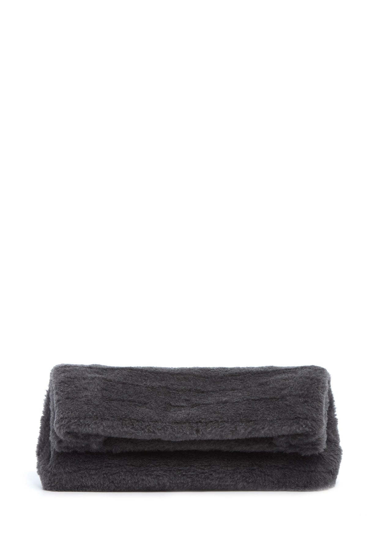 Phoebe Clutch en dark gris laine cachemire fur