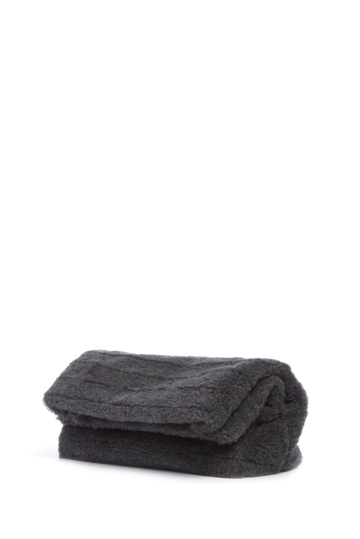 Phoebe Clutch en dark gris laine cachemire fur