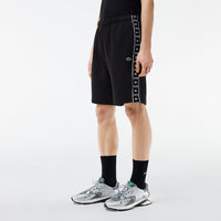 Bermuda shorts with logo fleece stripe - Black