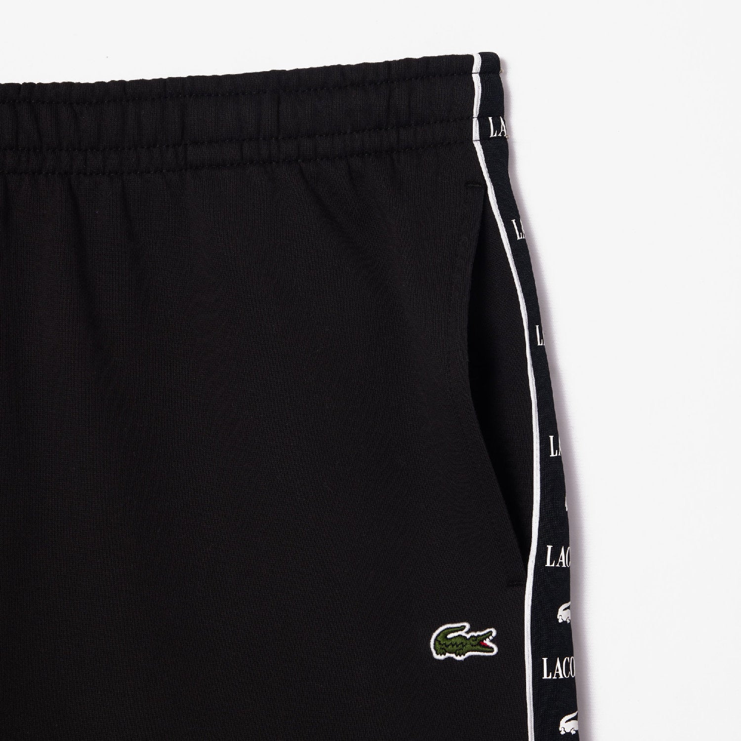 Bermuda shorts with logo fleece stripe - Black