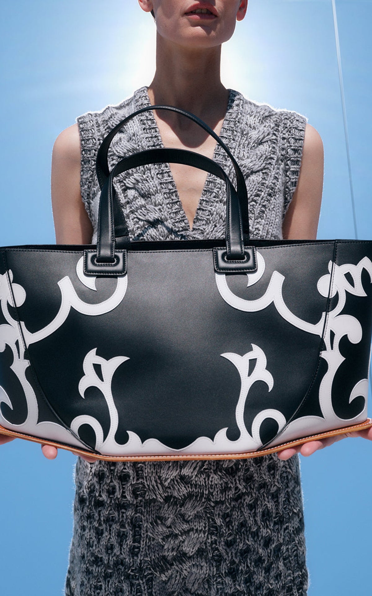 Black & Ivory / Sac Coyote en cuir - Black & Ivory