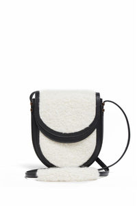 Black / Sac Tina en cuir et laine - Black