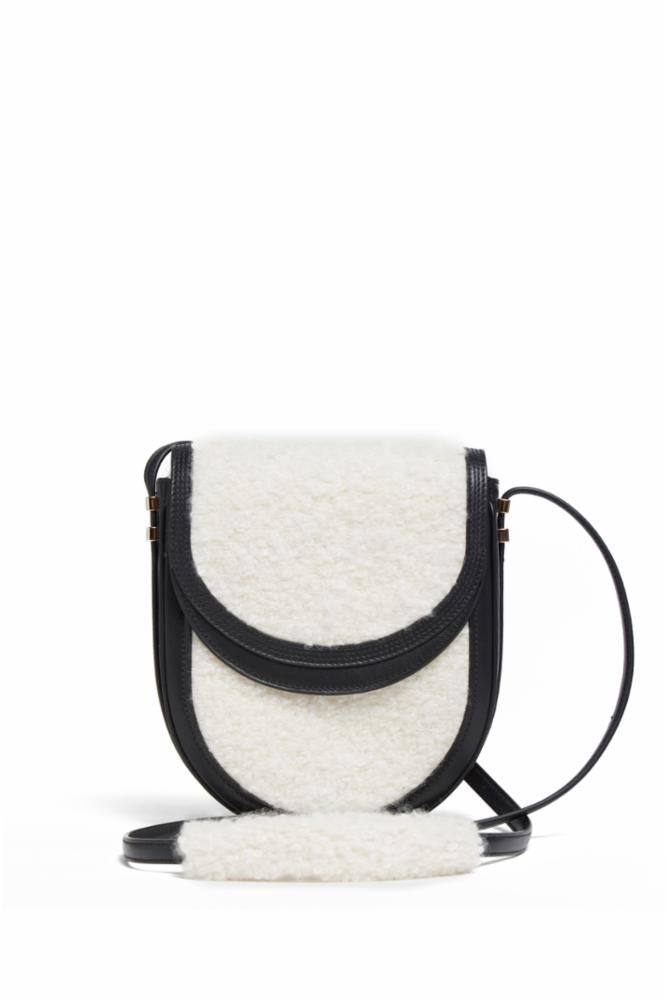 Black / Sac Tina en cuir et laine - Black