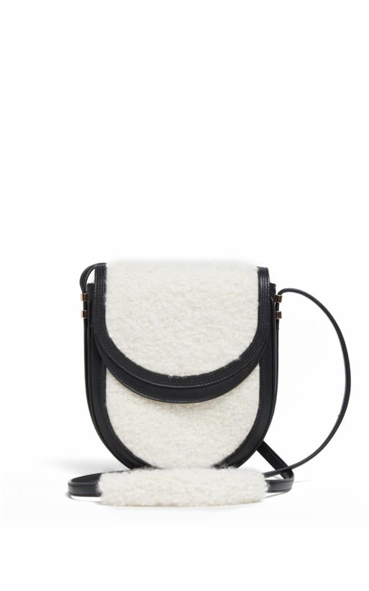 Tina Leather and Wool Bag - Black