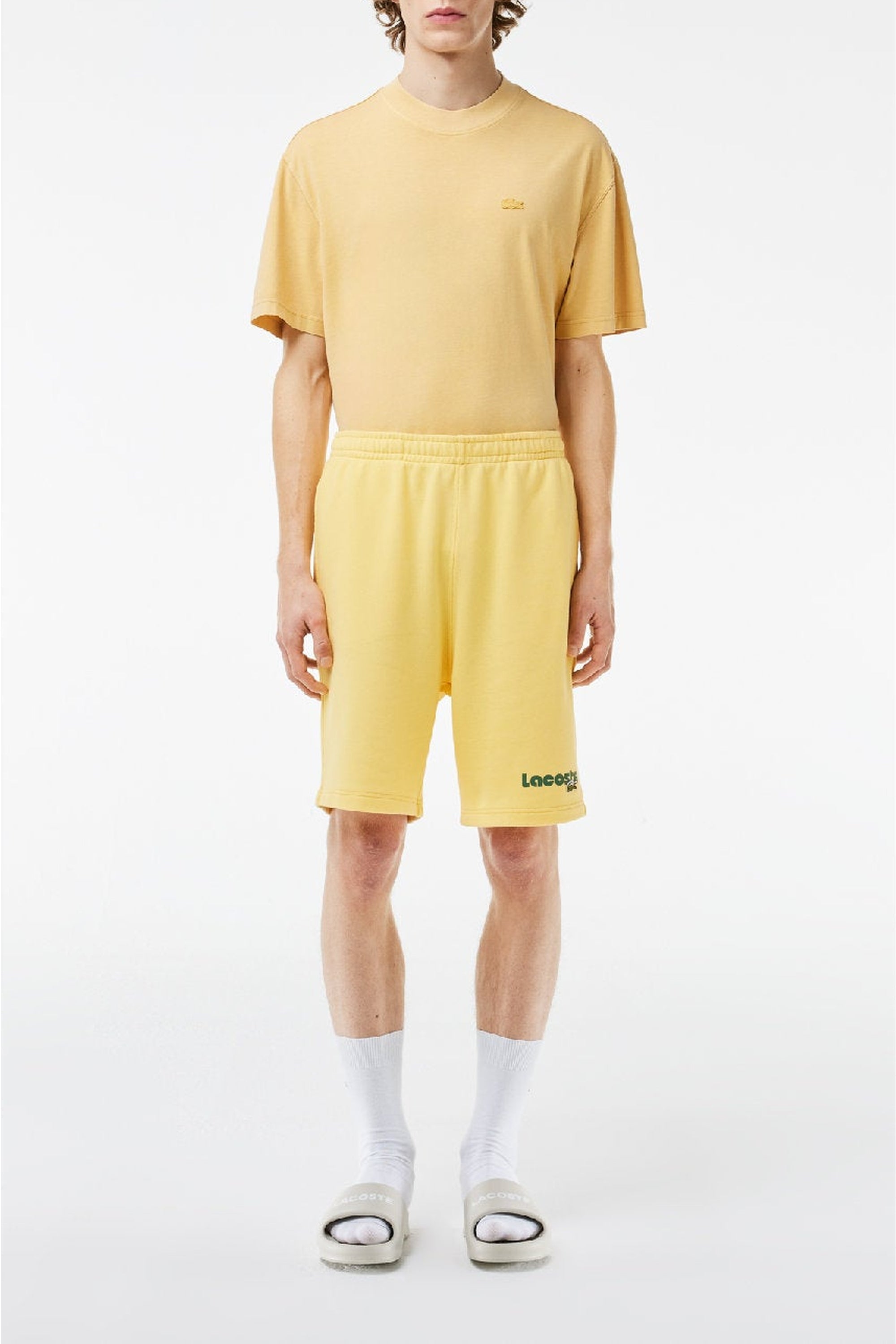 Washed and printed shorts - Cornsilk