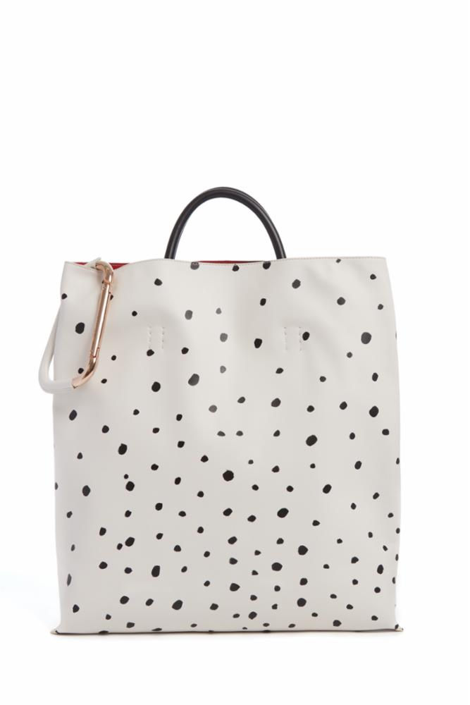 Black & Red & Ivory / Sac Eileen en cuir - Black & Red & Ivory
