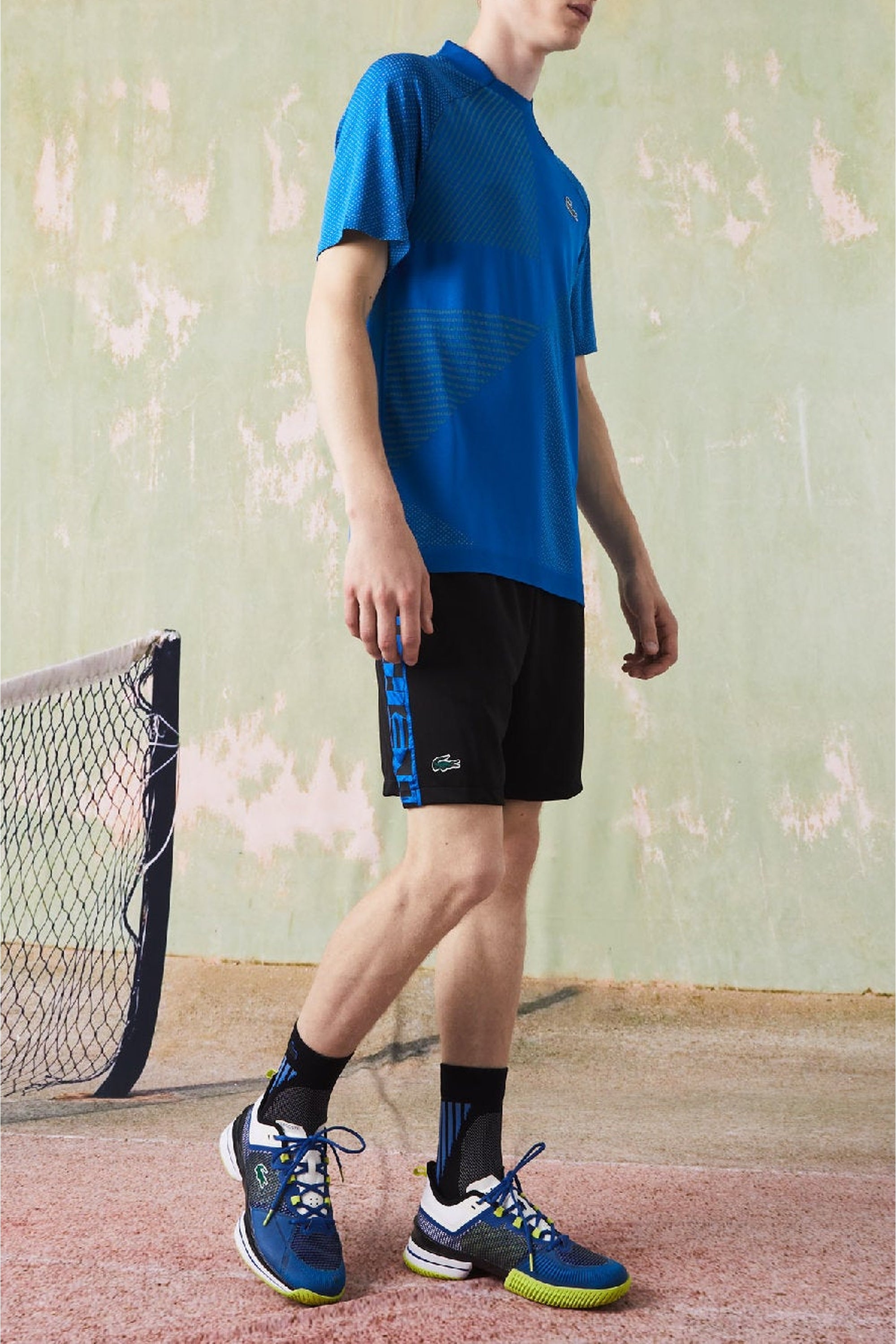Short Tennis avec imprimé contrasté - Noir