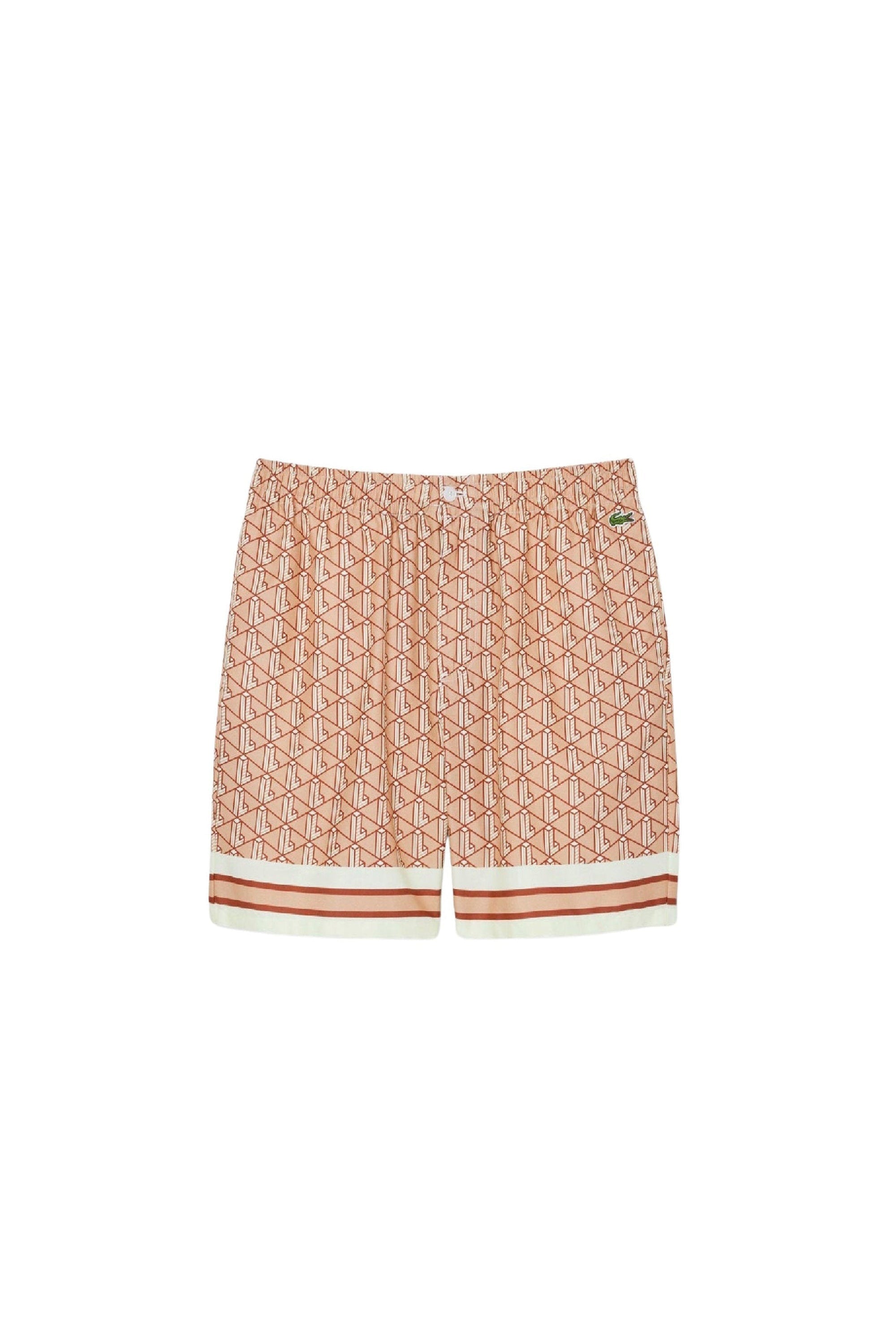 ZDOUBLON_Monogram printed shorts - Latte & Iberis