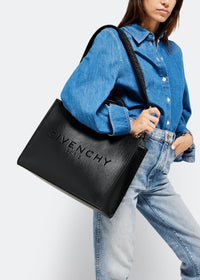 Cabas G-Tote moyen en cuir - Noir