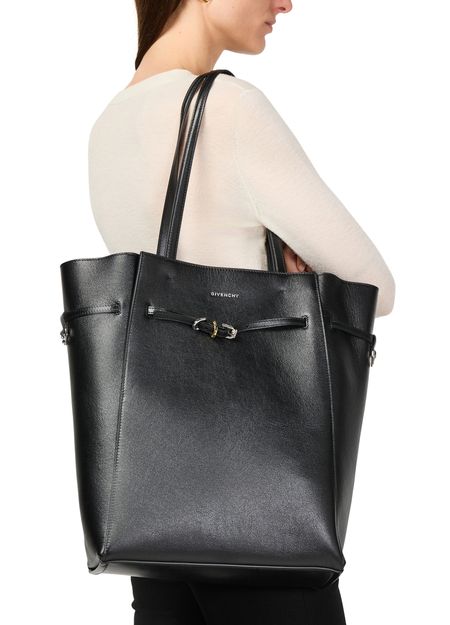 Cabas Voyou moyen en cuir - Black