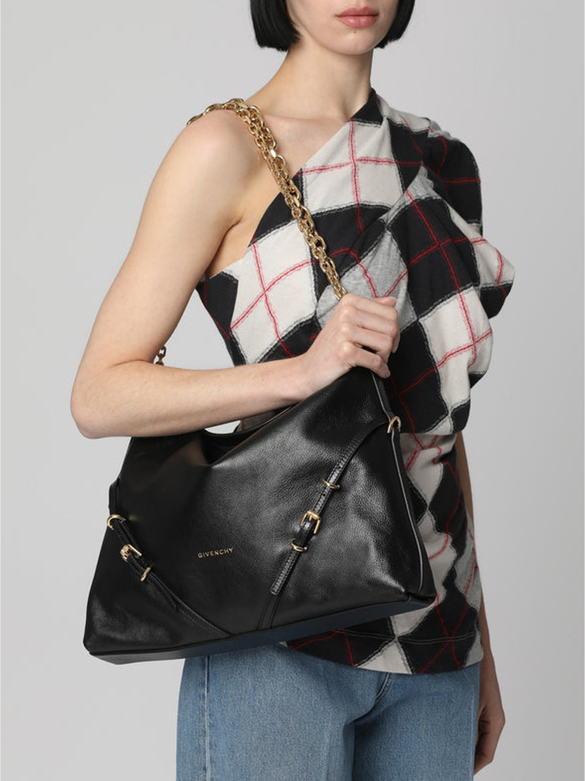 Sac Voyou moyen en cuir - Noir