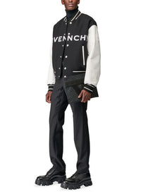 Bomber en laine varsity - Noir & Blanc