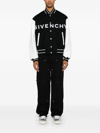 Bomber en laine varsity - Noir & Blanc