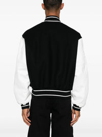 Bomber en laine varsity - Noir & Blanc