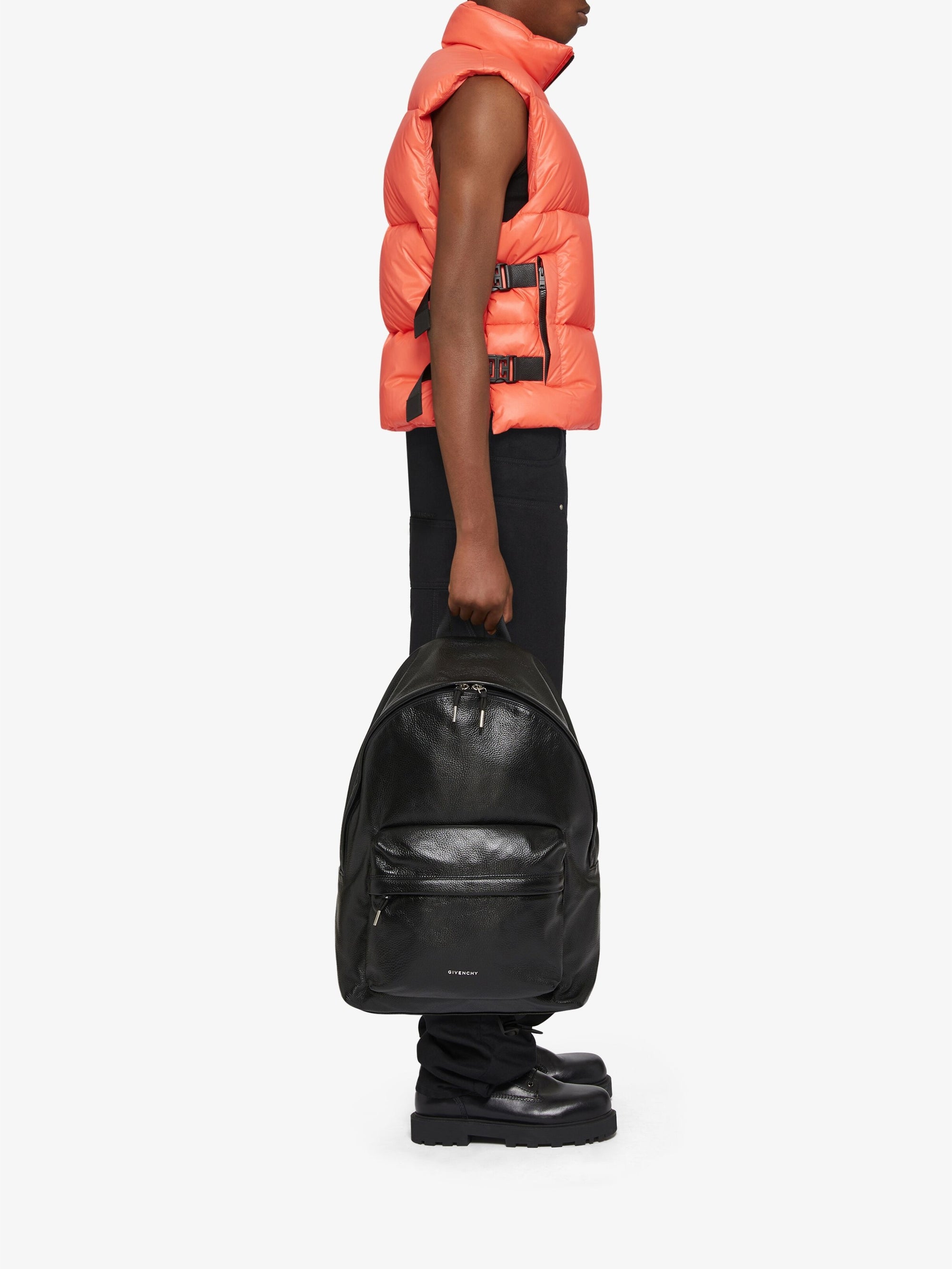 Doudoune sans manches avec boucles - Orange