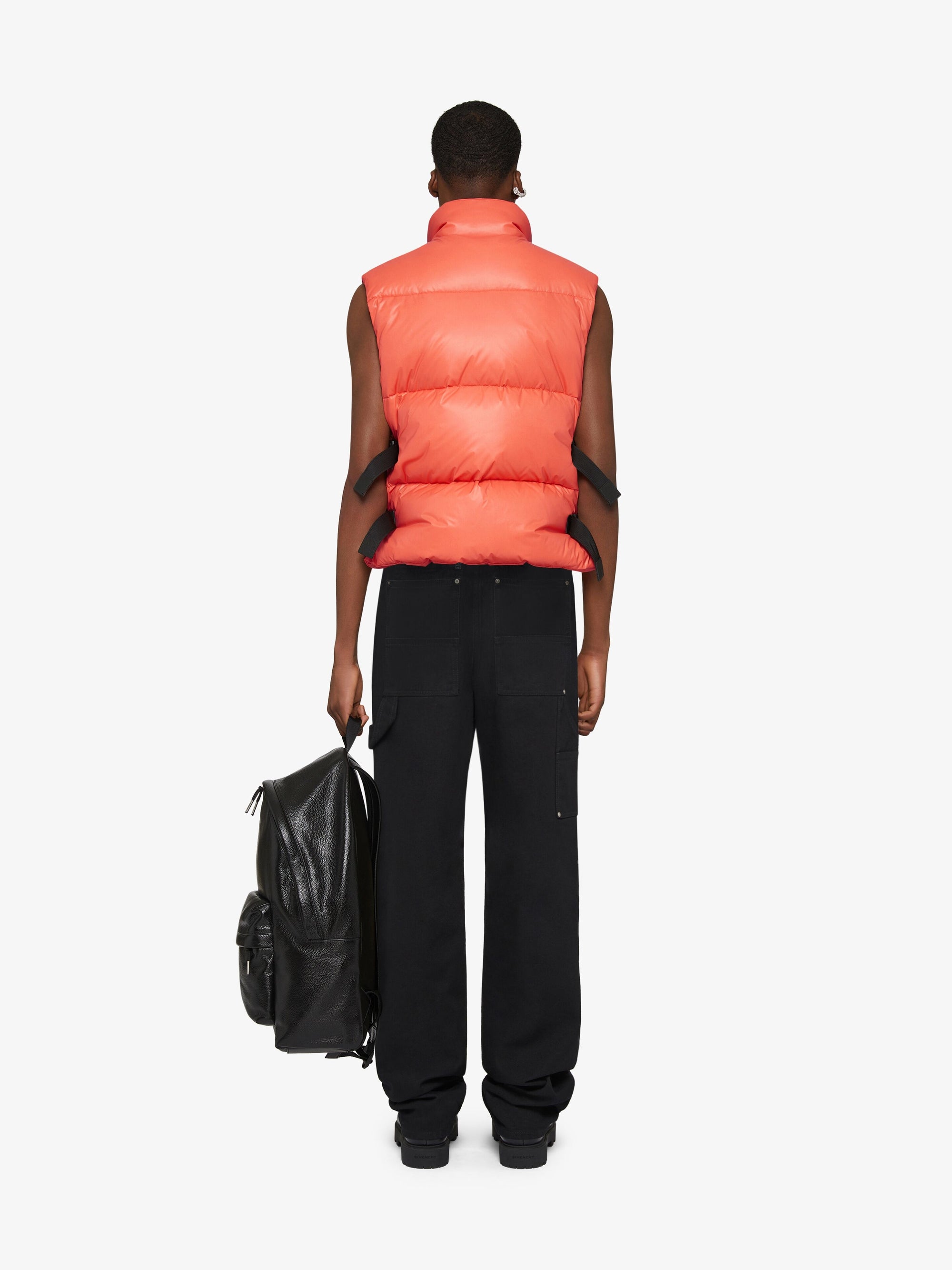 Doudoune sans manches avec boucles - Orange