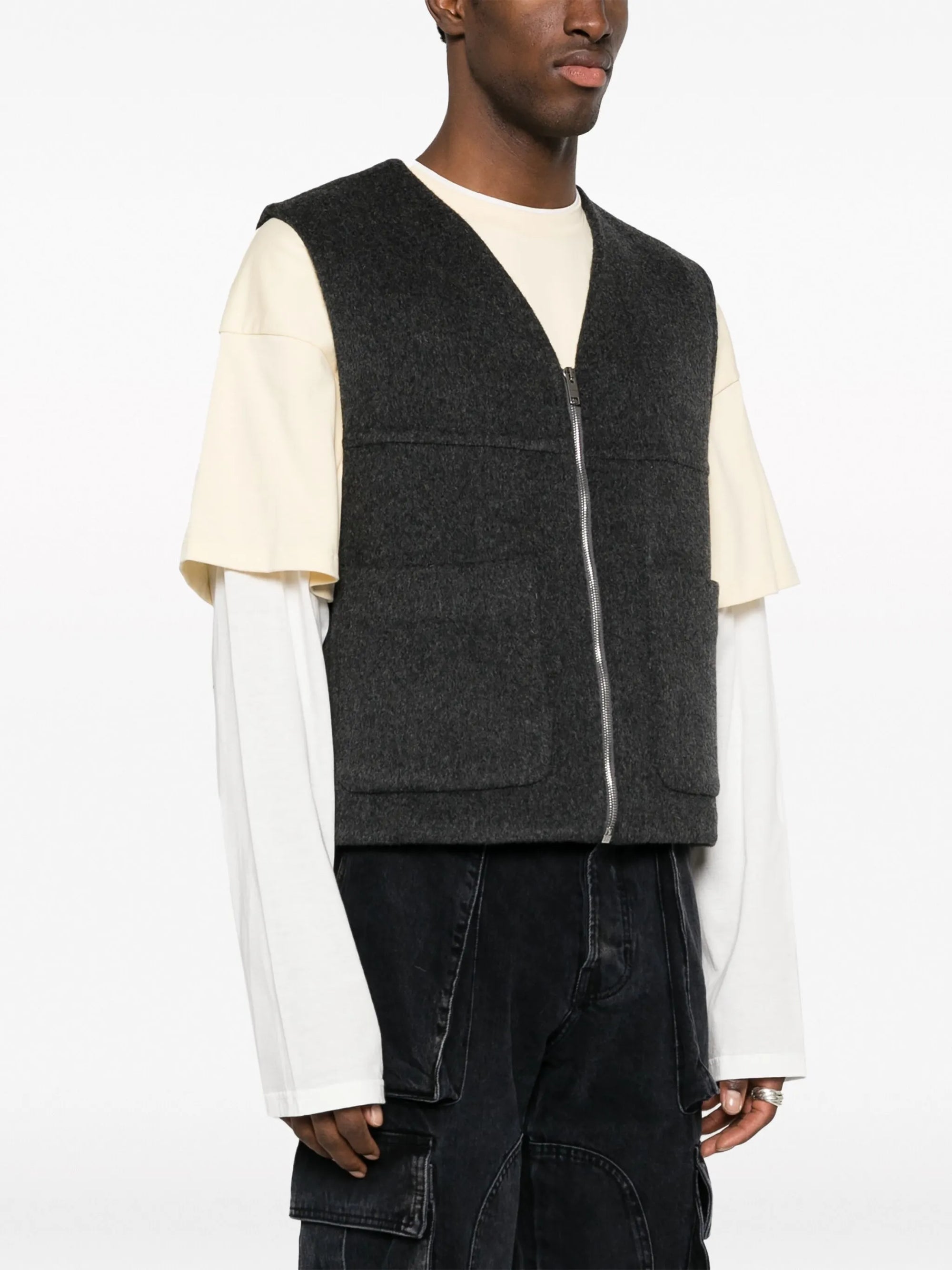 Gilet double face en cachemire - Dark Grey