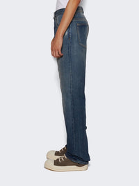 Jean droit destroyed vintage - Indigo Blue