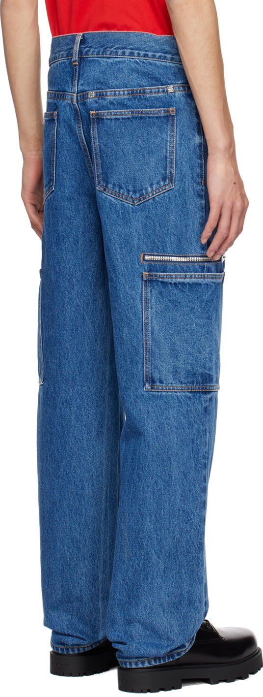 Jen cargo loose marbré - Indigo Blue