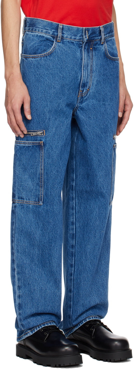 Jen cargo loose marbré - Indigo Blue