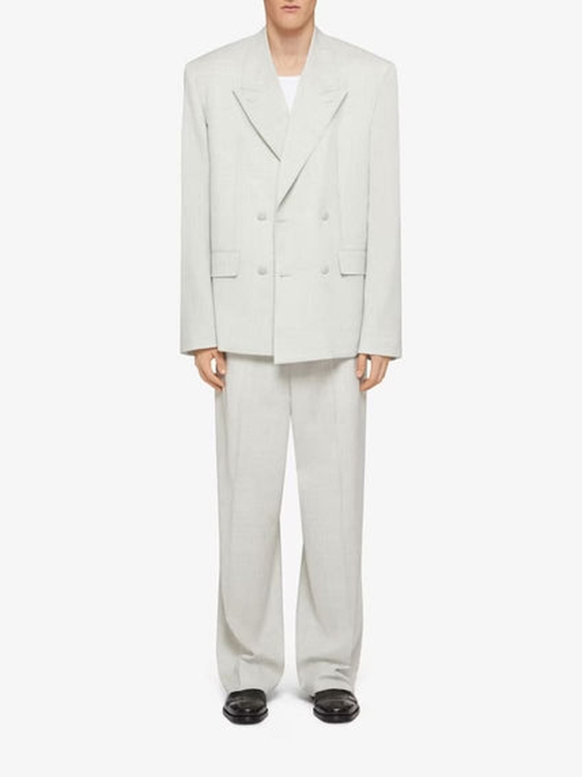 Pantalon extra large en laine - Chalk White