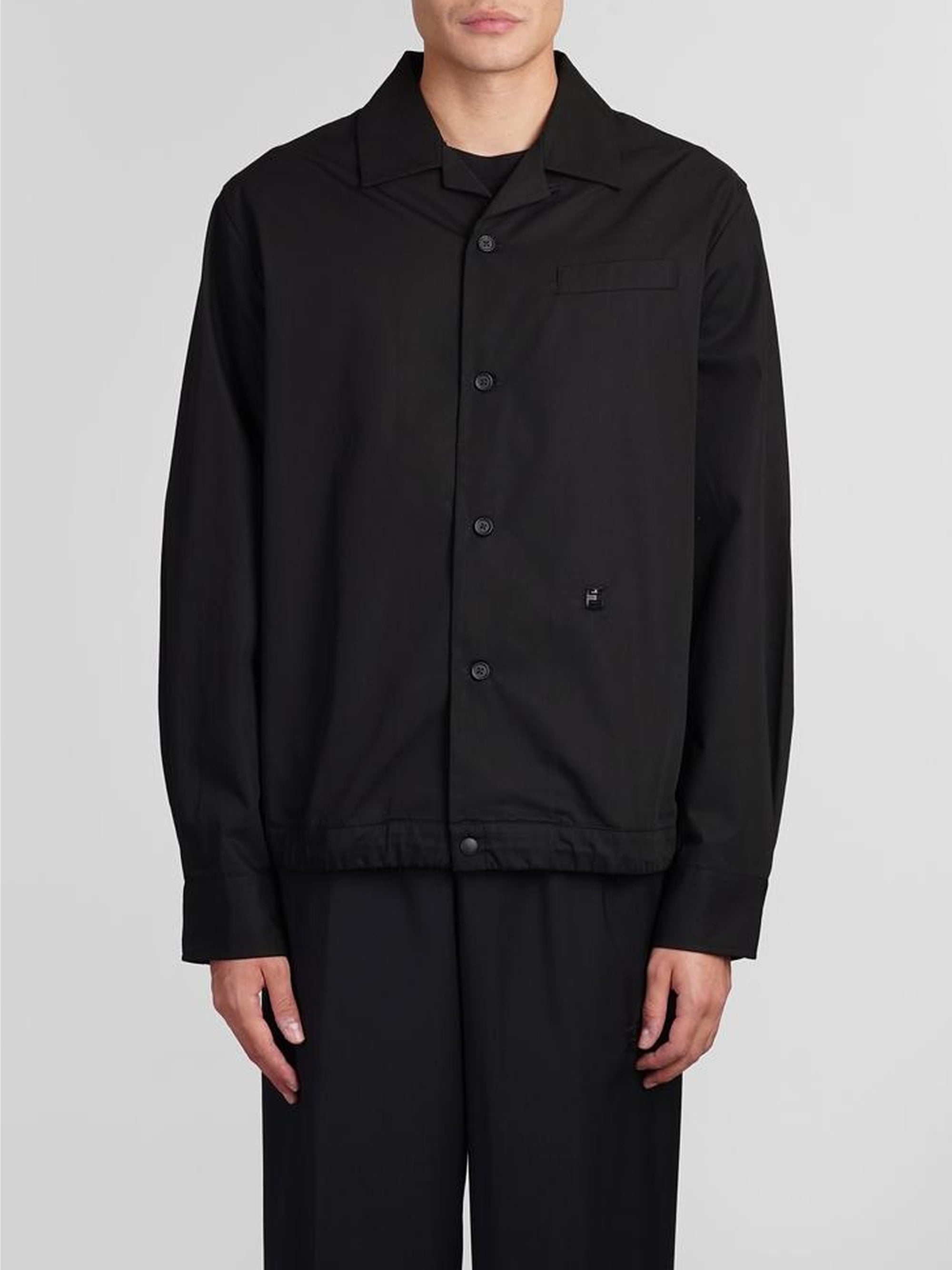 Surchemise à détail 4G en laine - Black