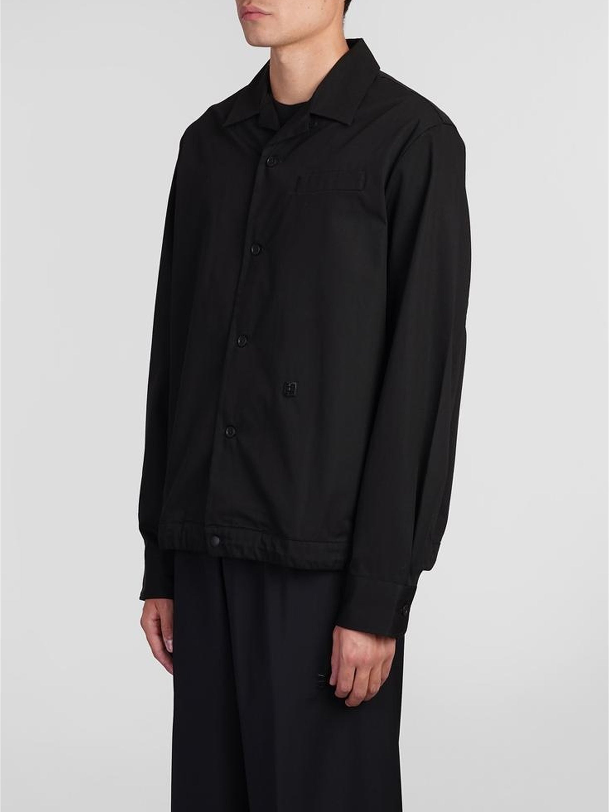 Surchemise à détail 4G en laine - Black