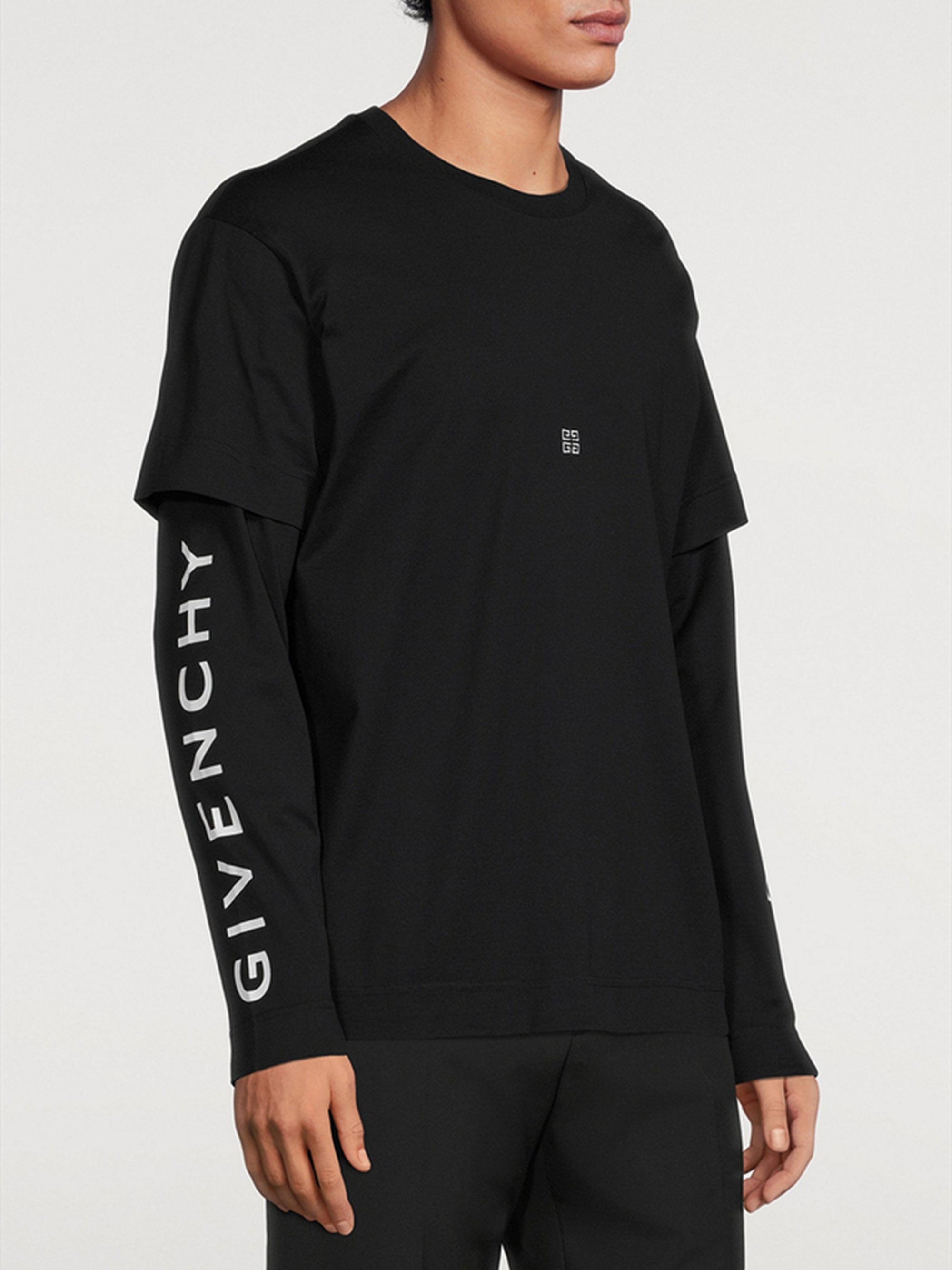 T-shirt double couche classique - Noir