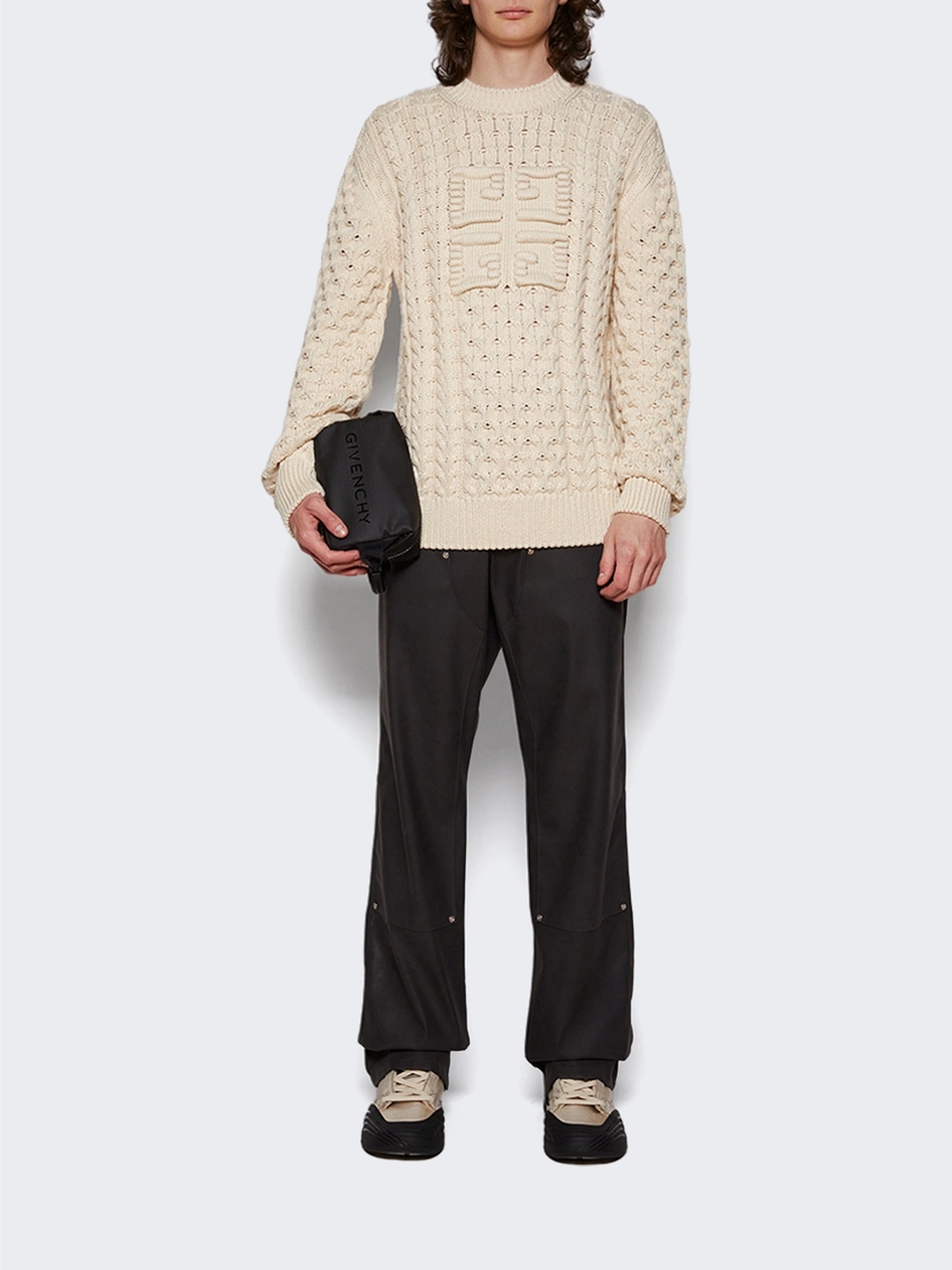 Pull 4G en maille torsadée - Creme