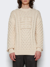 Pull 4G en maille torsadée - Creme