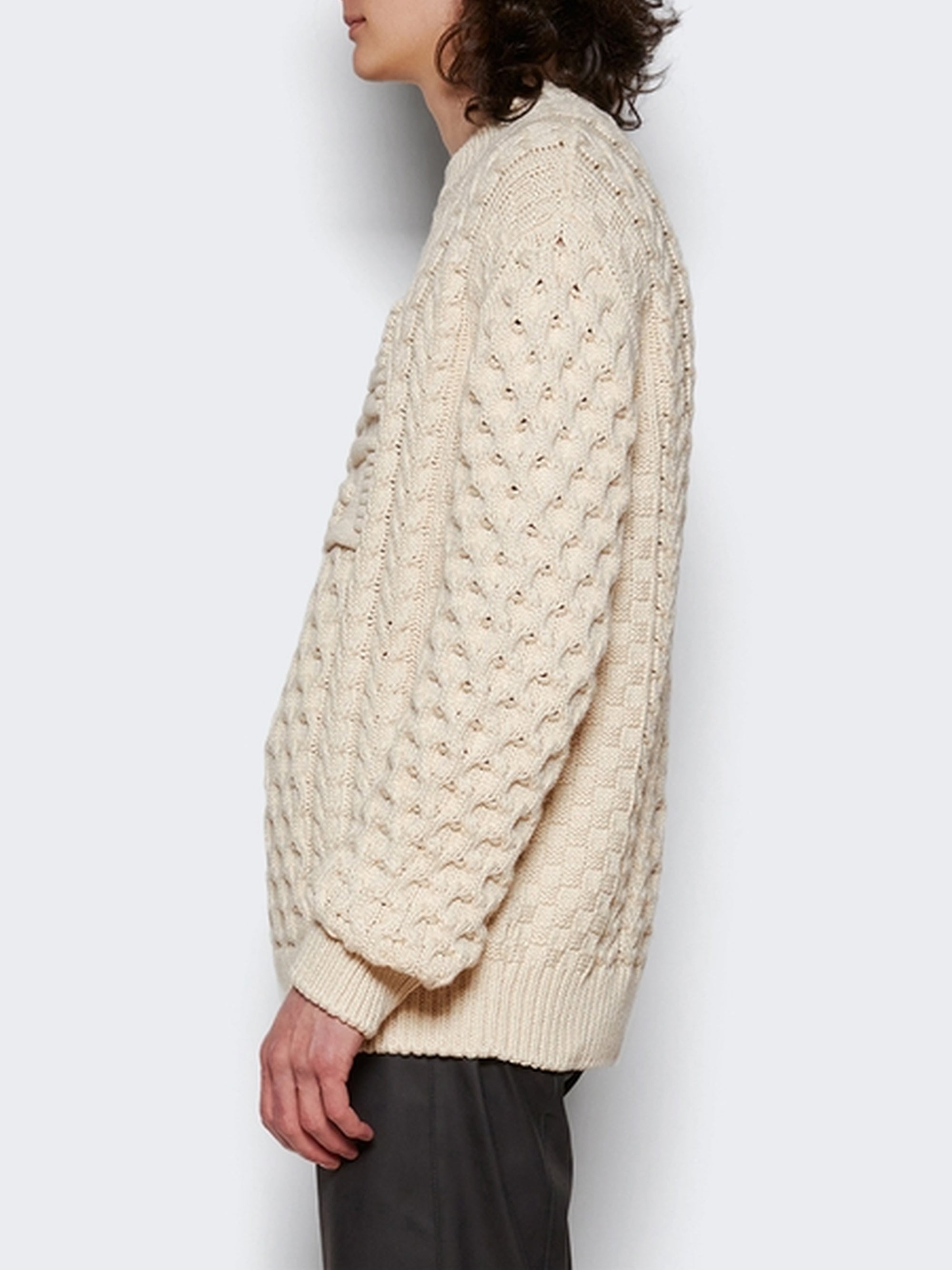 Pull 4G en maille torsadée - Creme