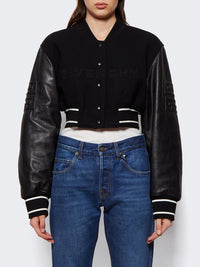 Blouson varsity cropped Givenchy en laine - Black & White
