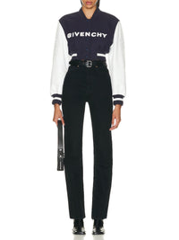 Blouson varsity cropped Givenchy en laine - Navy & White