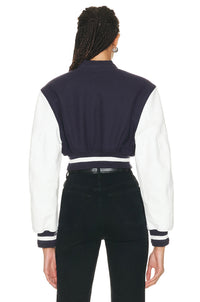 Blouson varsity cropped Givenchy en laine - Navy & White