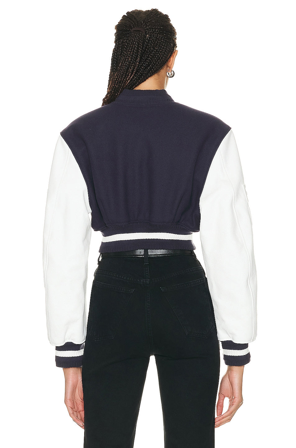 Blouson varsity cropped Givenchy en laine - Navy & White