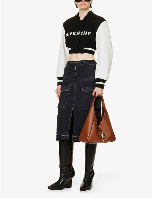 Blouson varsity cropped Givenchy en laine - White