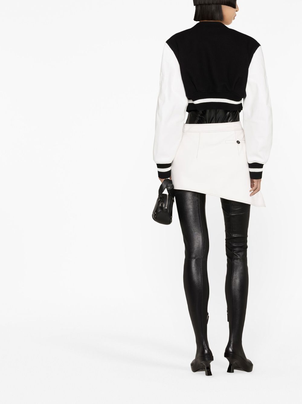 Blouson varsity cropped Givenchy en laine mélangé - Black & White