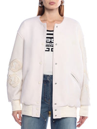 Blouson varsity cropped Givenchy en laine - Ivory