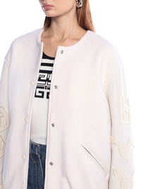 Blouson varsity cropped Givenchy en laine - Ivory