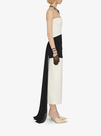 Robe du soir drapée avec traîne - Ivoire