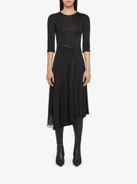 Robe mi-longue à manches courtes - Noir
