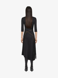 Robe mi-longue à manches courtes - Noir