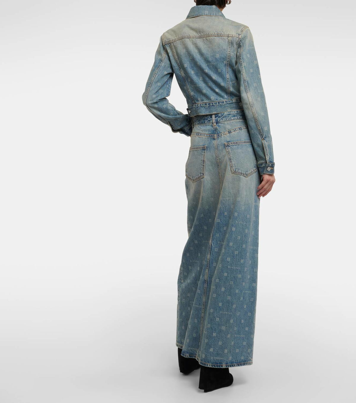 Jupe avec fente en denim - Medium Blue