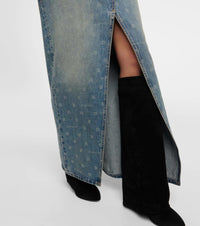 Jupe avec fente en denim - Medium Blue