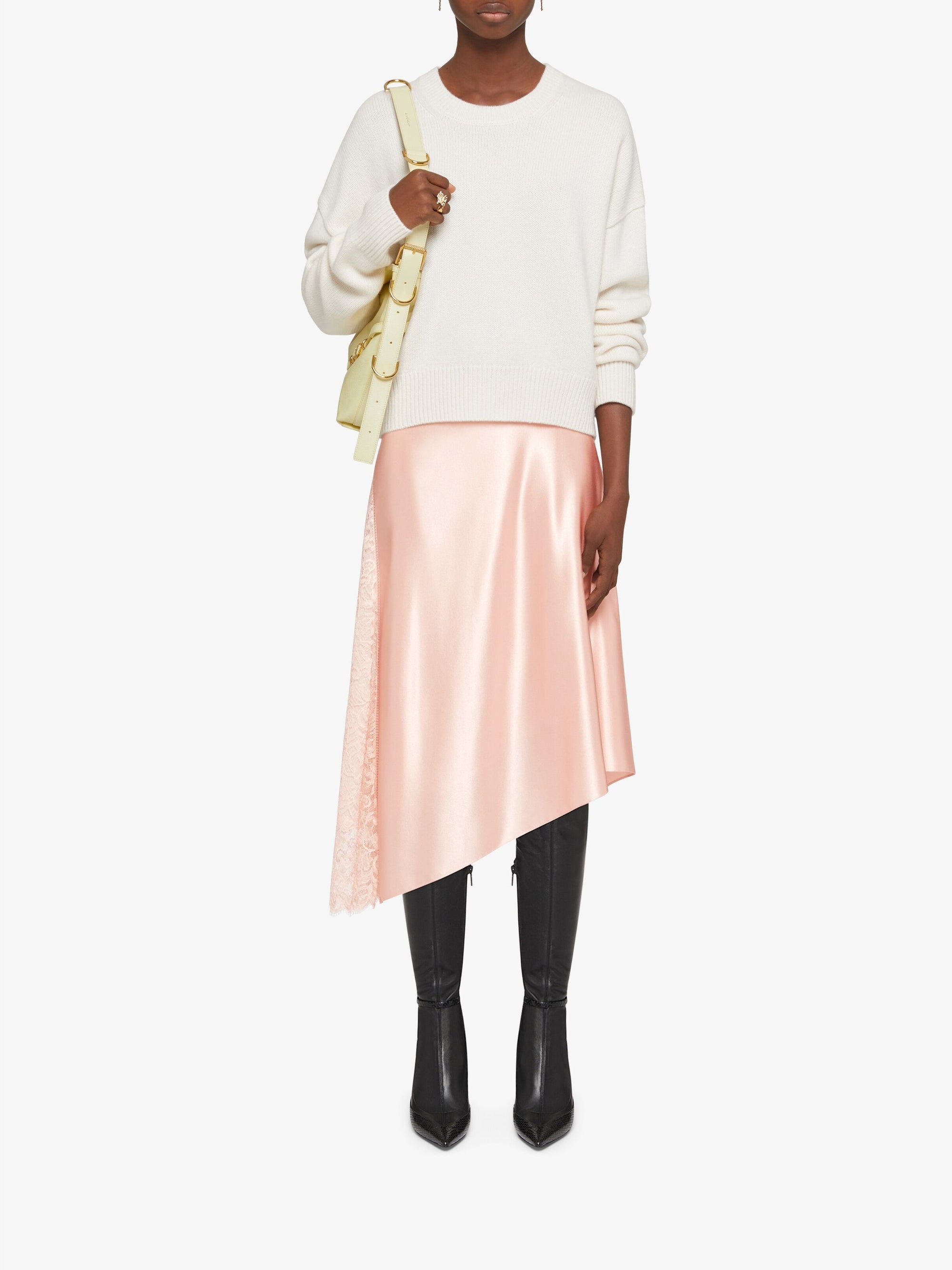 Jupe en satin et dentelle - Blush Pink