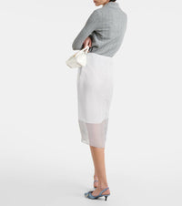 Jupe motif floral en satin - Ice Blue