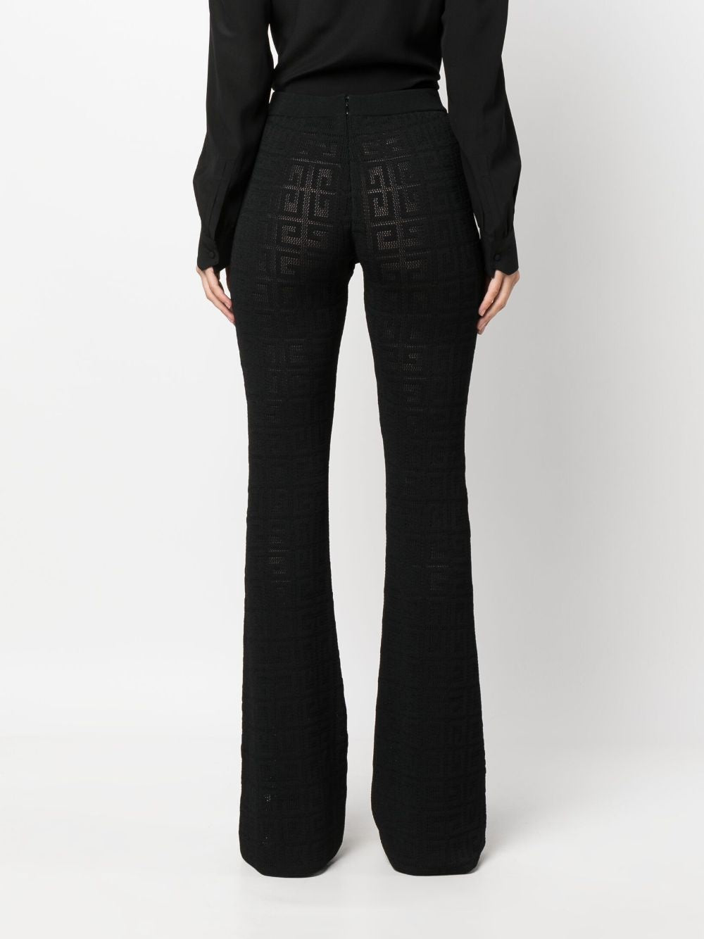 Pantalon évasé en jacquard 4G - Black