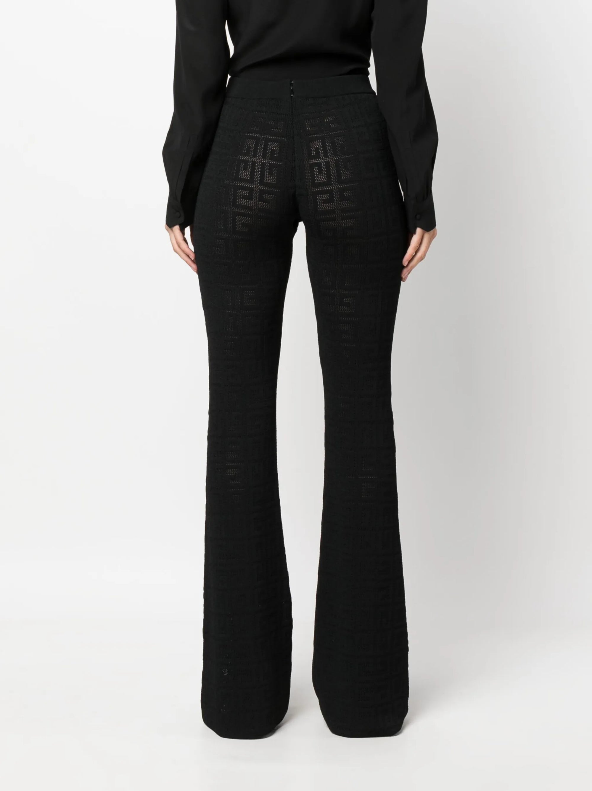 Pantalon évasé en jacquard 4G - Black